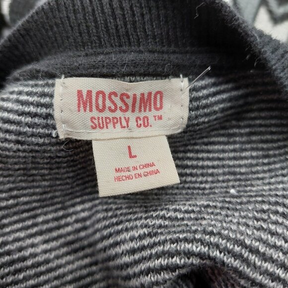 Mossimo Womens Cardigan Size Large Aztec Knit Black White Sweater READ - Picture 3 of 8